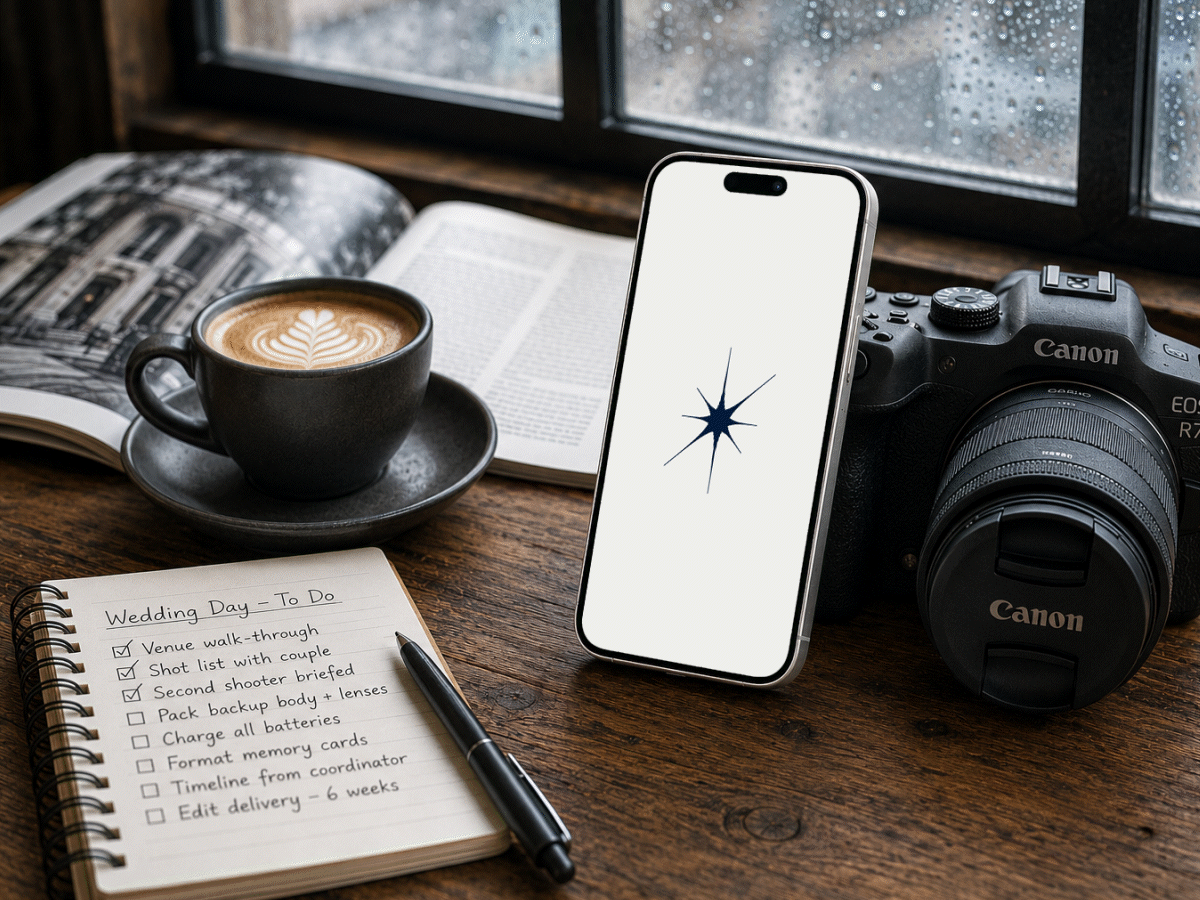 DAJANA AMELIE cinematic wedding photography website displayed on MacBook laptop screen with professional welcome page design